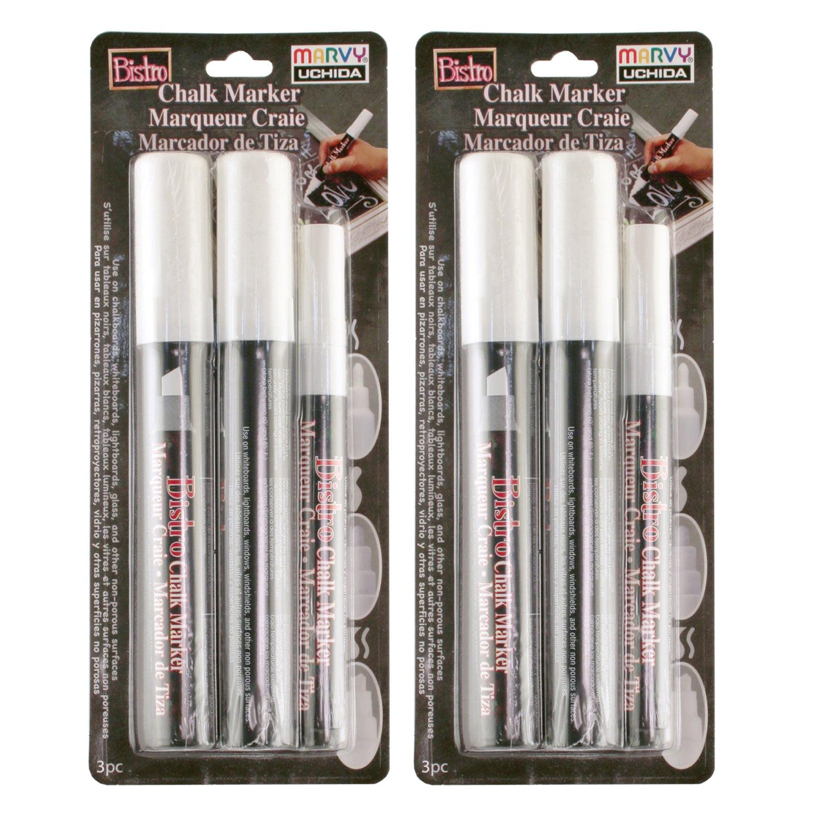 Bistro Chalk Marker Combo Set, 3 Per Set, 2 Sets - Loomini