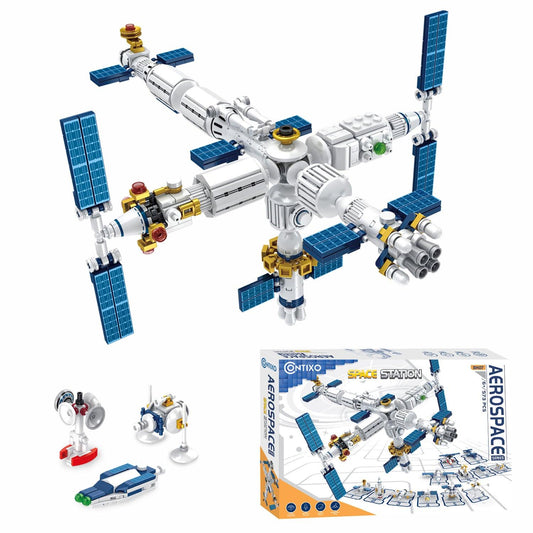 BK07 Aerospace Series Space Station Building Block Set, 573 Pieces - Loomini