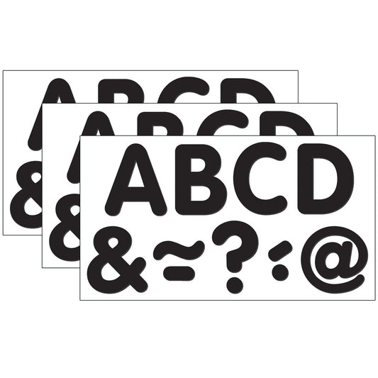 Black Classic 2" Magnetic Letters, 87 Pieces Per Pack, 3 Packs - Loomini