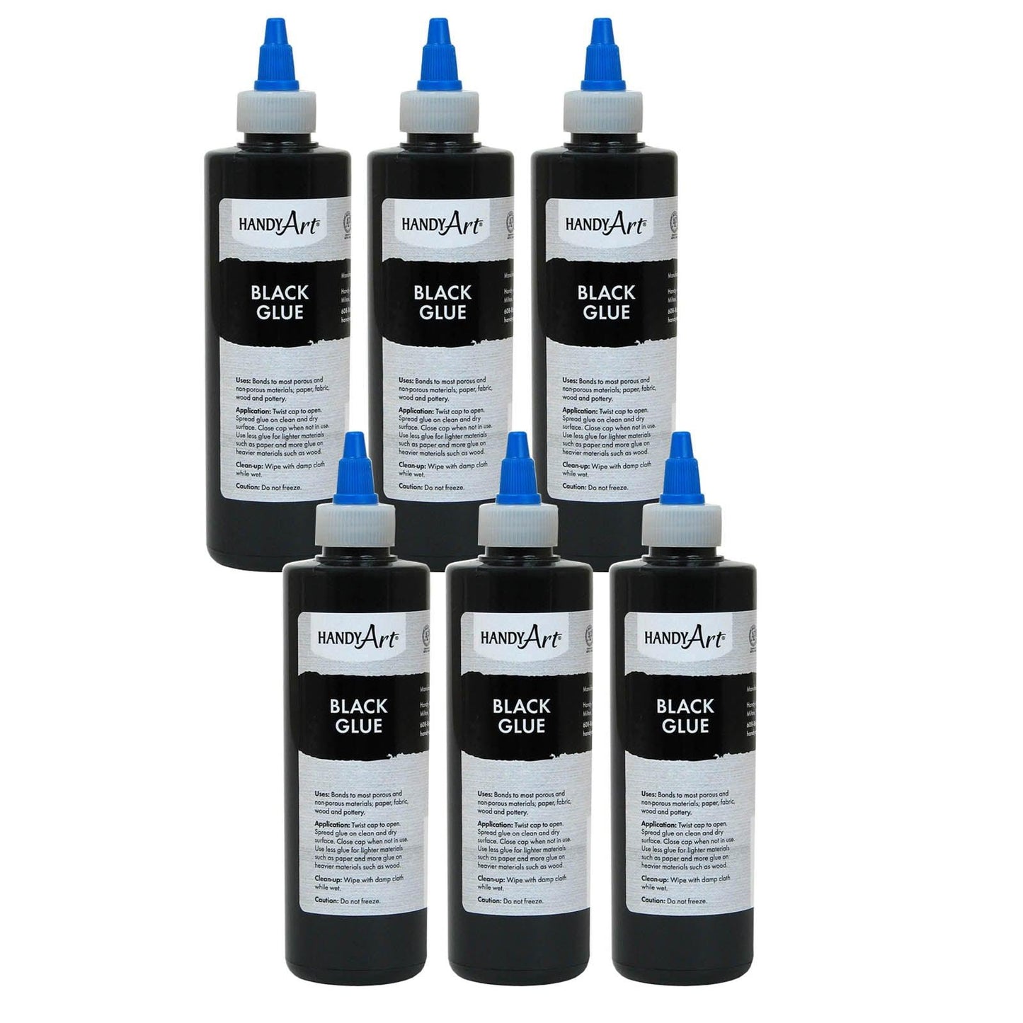 Black Glue, 8 oz., Pack of 6 - Loomini