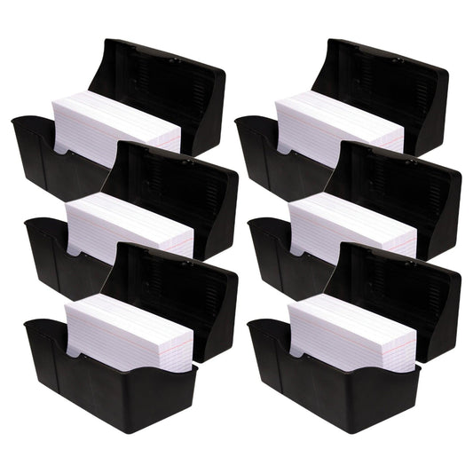 Black Index Card Holder, 4" x 6", Pack of 6 - Loomini