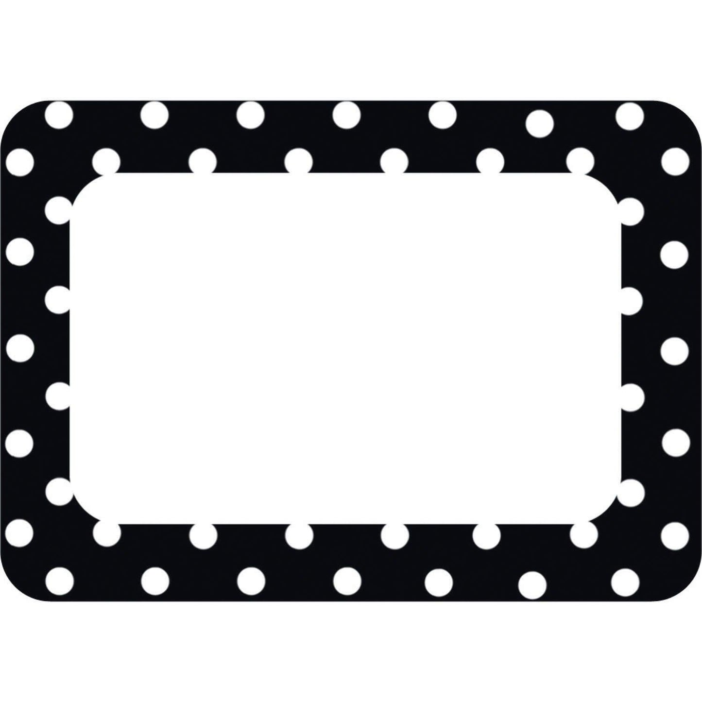 Black Polka Dots 2 Name Tags/Labels, 36 Per Pack, 6 Packs - Loomini