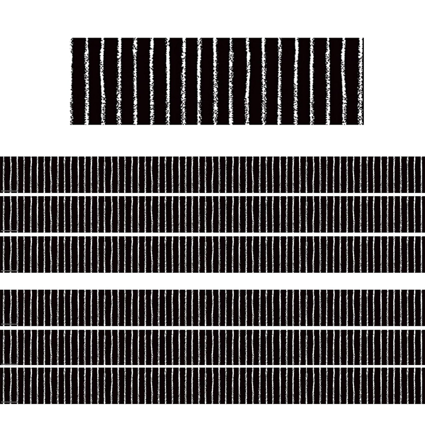 Black With White Pinstripes Straight Border Trim, 35 Feet Per Pack, 6 Packs - Loomini