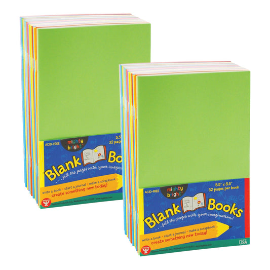 Blank Paperback Books, 5.5" x 8.5", Assorted Colors, 10 Per Pack, 2 Packs - Loomini