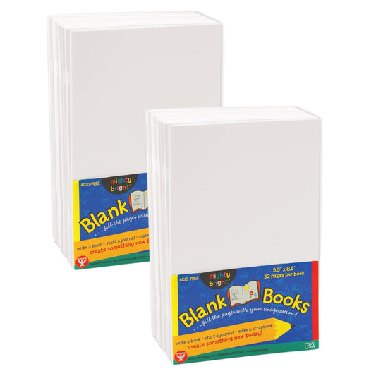 Blank Paperback Books, 5.5" x 8.5", White, 10 Per Pack, 2 Packs - Loomini
