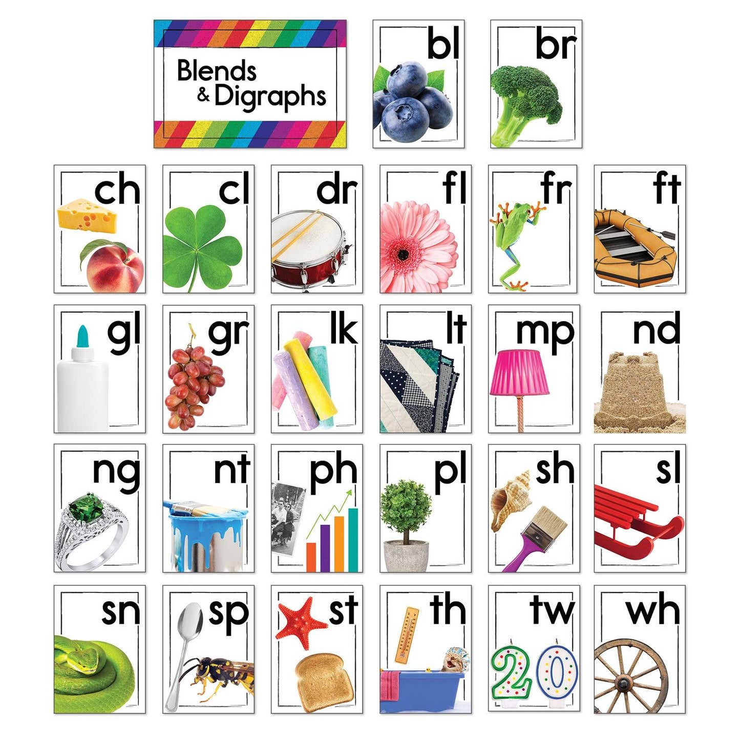 Blends and Digraphs Bulletin Board Set - Loomini