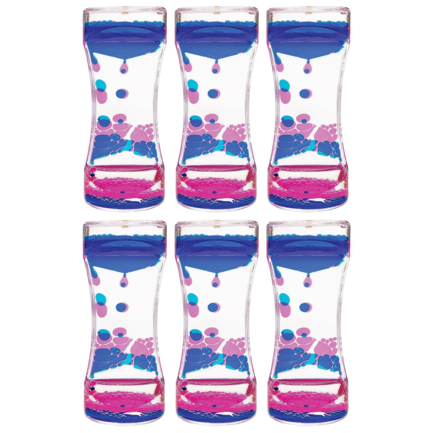 Blue & Pink Liquid Motion Bubbler, Pack of 6 - Loomini