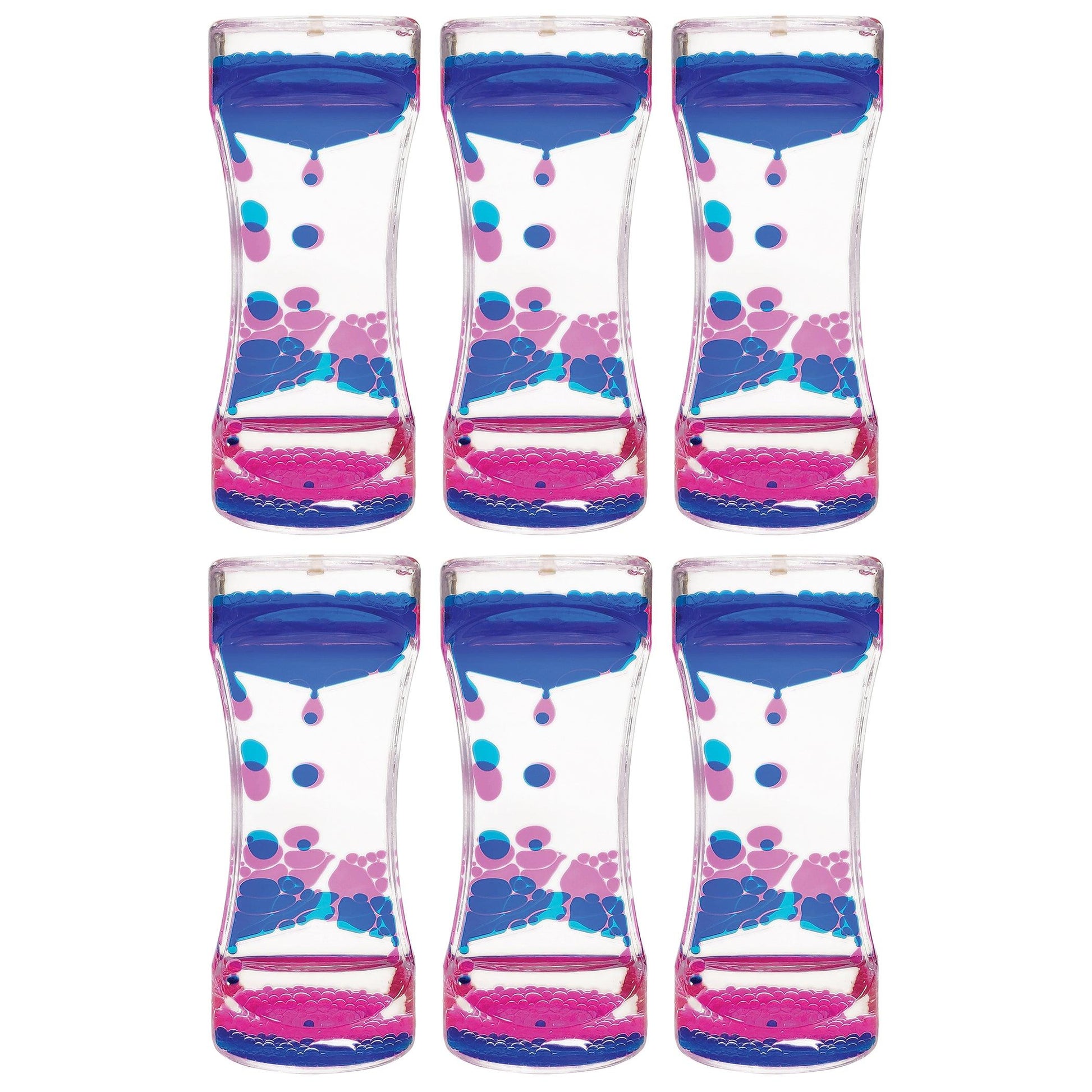 Blue & Pink Liquid Motion Bubbler, Pack of 6 - Loomini