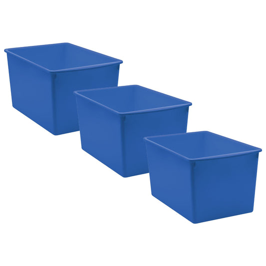 Blue Plastic Multi-Purpose Bin, Pack of 3 - Loomini