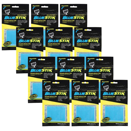 BlueStik™ Reusable Adhesive Putty, 1 oz. Per Pack, 12 Packs - Loomini