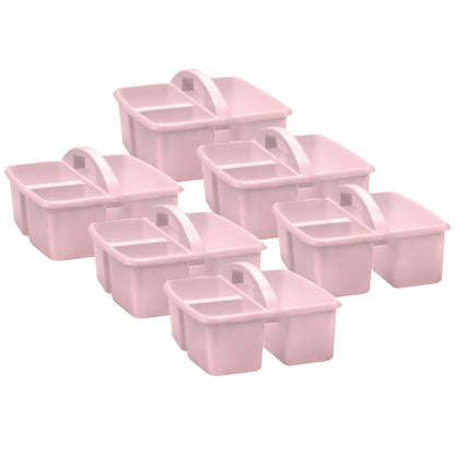 Blush Plastic Storage Caddy, Pack of 6 - Loomini