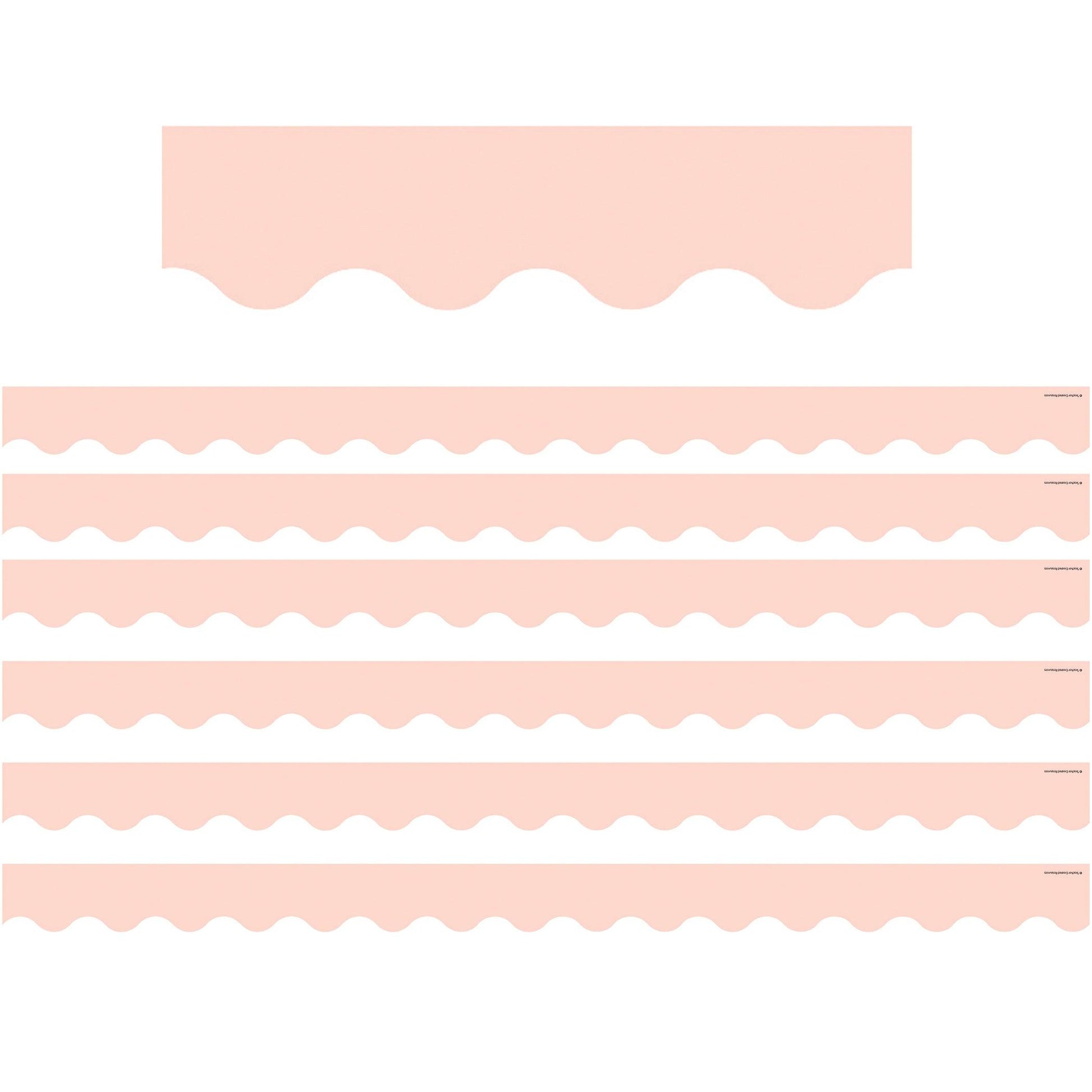 Blush Scalloped Border Trim, 35 Feet Per Pack, 6 Packs - Loomini