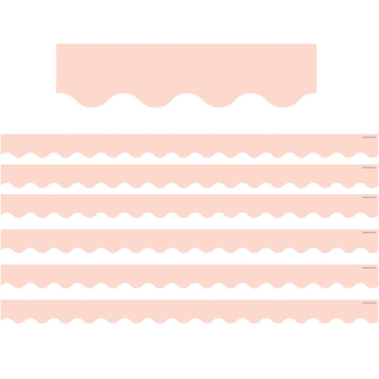 Blush Scalloped Border Trim, 35 Feet Per Pack, 6 Packs - Loomini