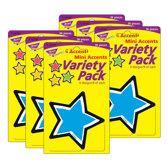 Bold Strokes Stars Mini Accents Variety Pack, 36 Per Pack, 6 Packs - Loomini