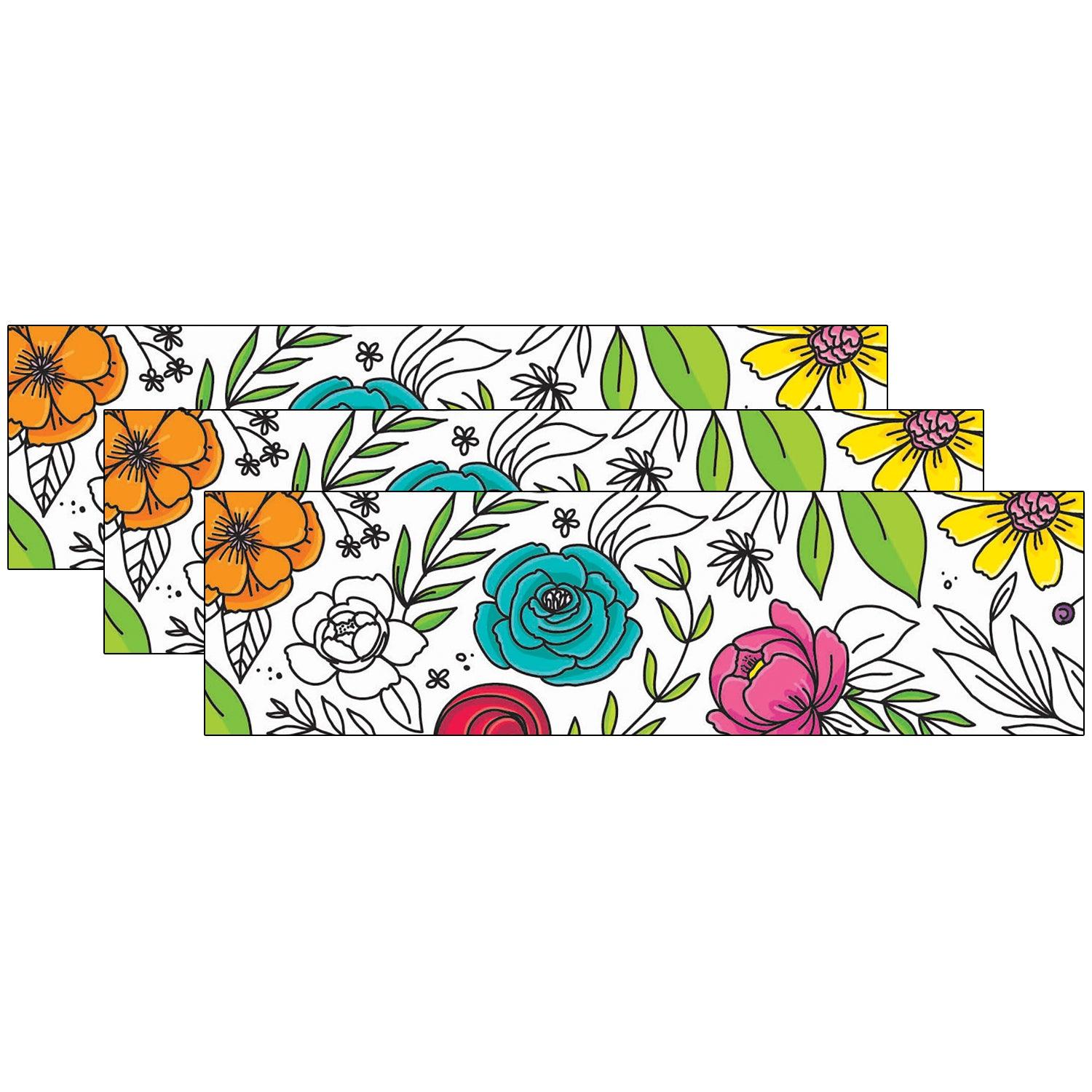 Bright Blooms Doodly Blooms EZ Border™, 48 Feet Per Pack, 3 Packs - Loomini