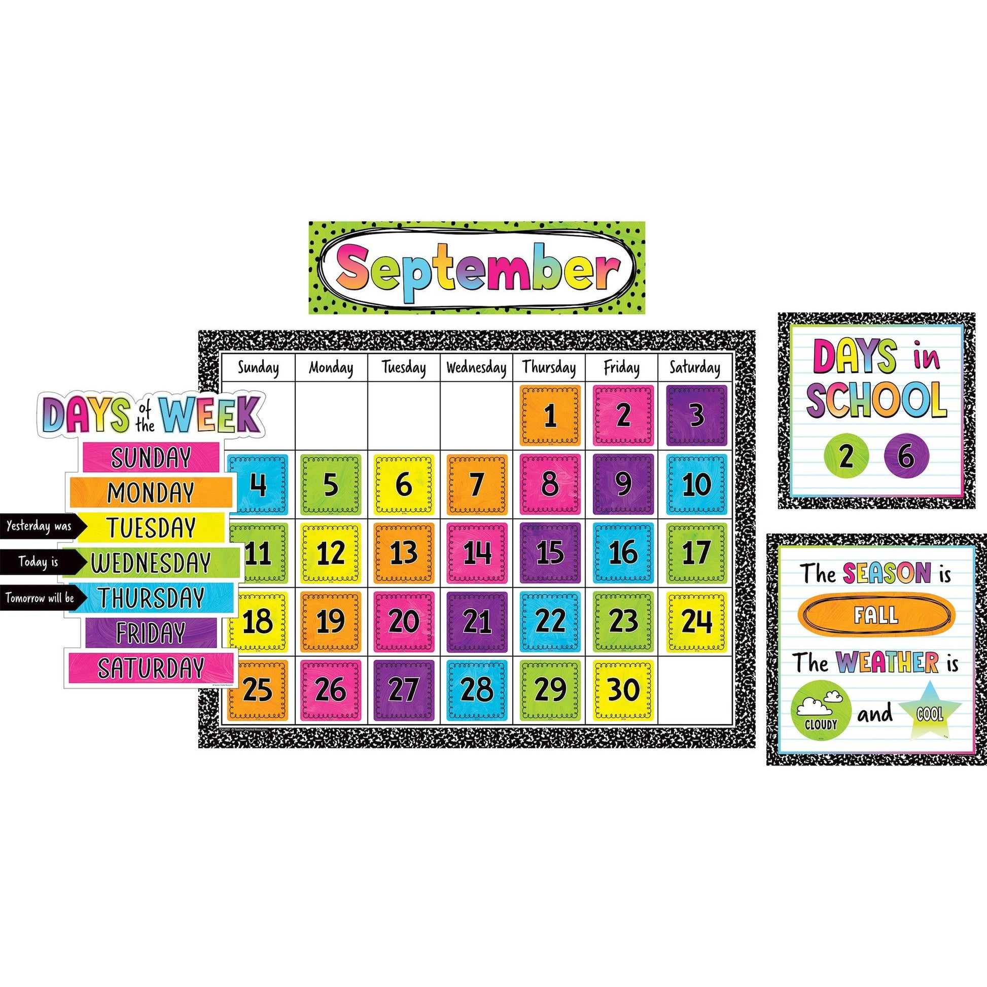 Brights 4Ever Calendar Bulletin Board Set - Loomini