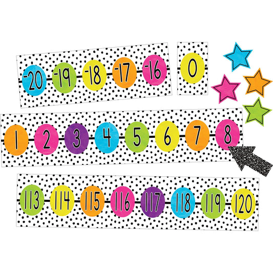 Brights 4Ever Number Line (-20 to 120) Bulletin Board Set - Loomini