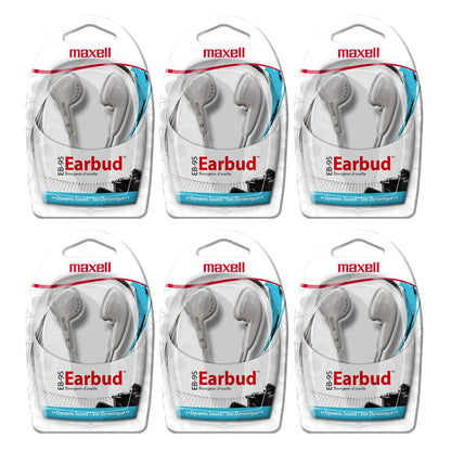 Budget Stereo Earbuds, White, Pack of 6 - Loomini