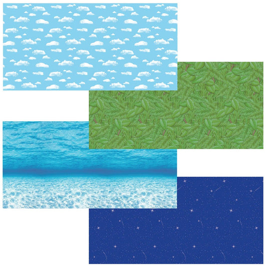 Bulletin Board Art Paper, Nature Assortment, 48" x 12', 4 Rolls - Loomini