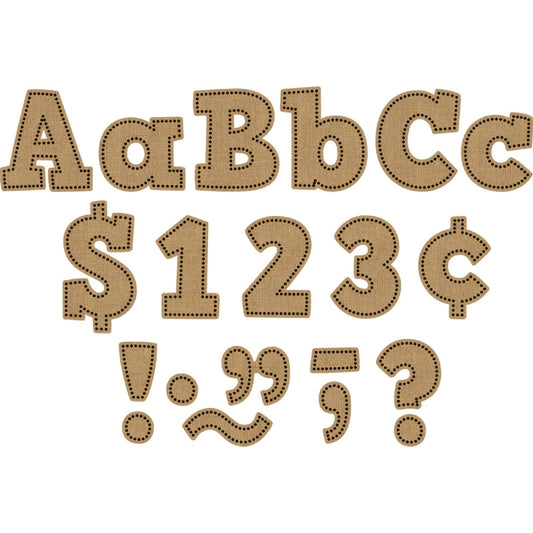 Burlap Design Bold Block 4" Letters Combo Pack, 230 Characters Per Pack, 3 Packs - Loomini