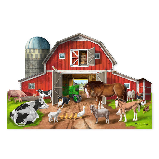 Busy Barn Yard Shaped Floor Puzzle - 32 Pieces - Loomini