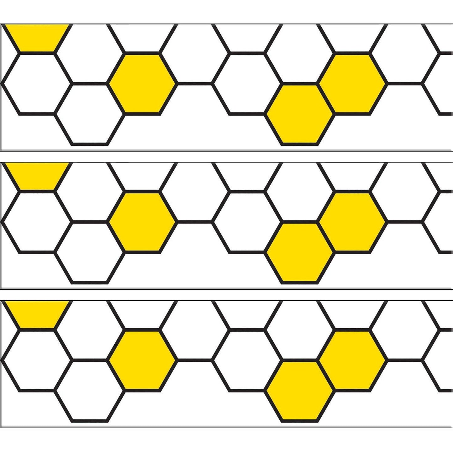 Busy Bees Honeycomb EZ Border™, 48 Feet Per Pack, 3 Packs - Loomini