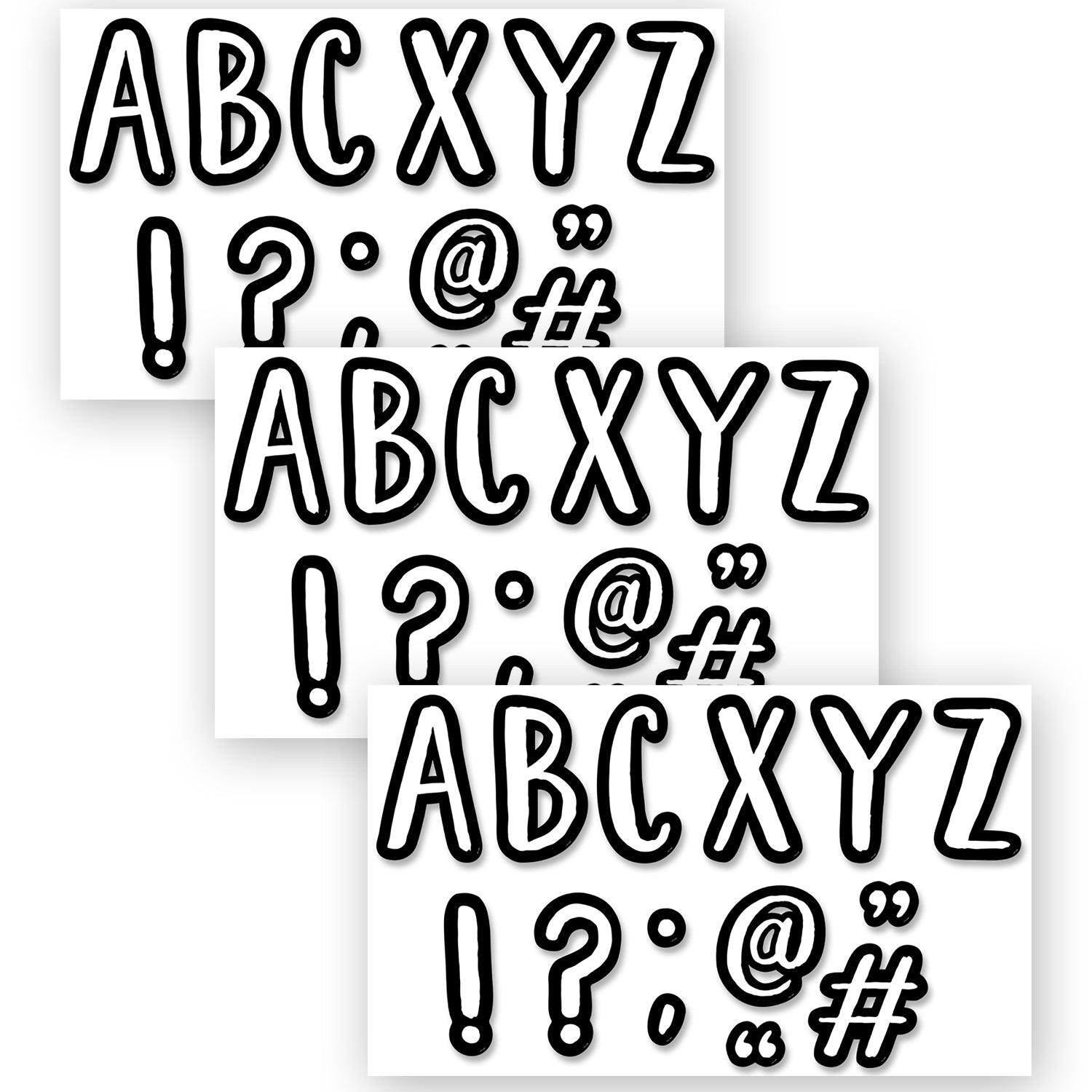 Café 7 Inch Designer Letters, 114 Pieces Per Pack, 3 Packs - Loomini