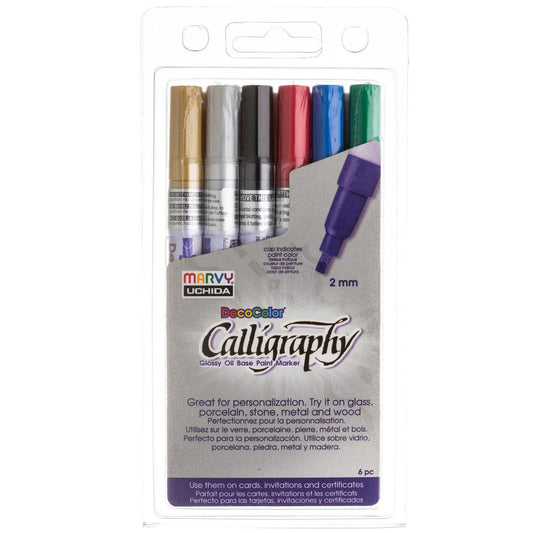Calligraphy Paint Marker Set, 6 Colors - Loomini