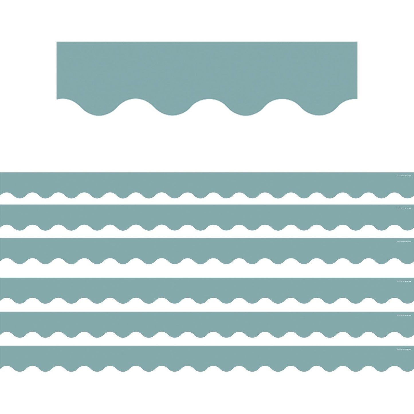 Calming Blue Scalloped Border Trim, 35 Feet Per Pack, 6 Packs - Loomini