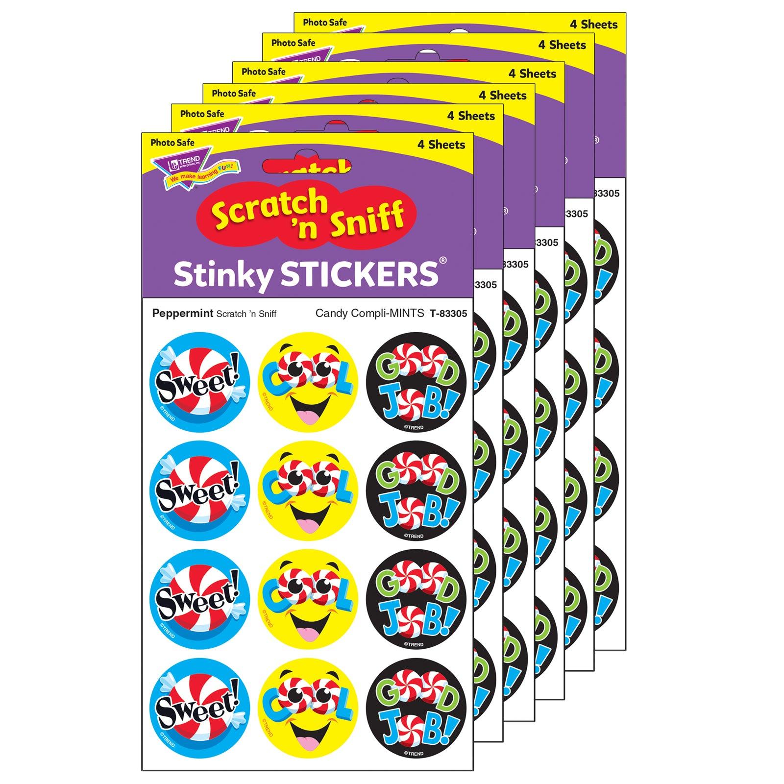 Candy Compli-MINTS/Peppermint Stinky Stickers®, 48 Per Pack, 6 Packs - Loomini