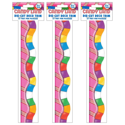 Candy Land™ Dimensional Look Extra Wide Die Cut Deco Trim®, 37 Feet Per Pack, 3 Packs - Loomini