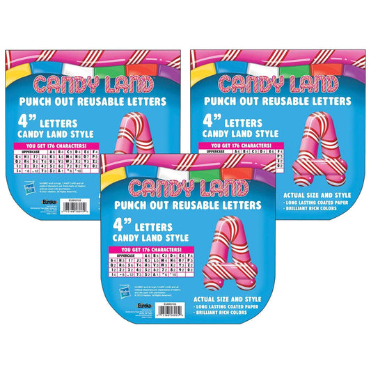 Candy Land™ Peppermint Stripe Deco 4" Letters, 176 Per Pack, 3 Packs - Loomini