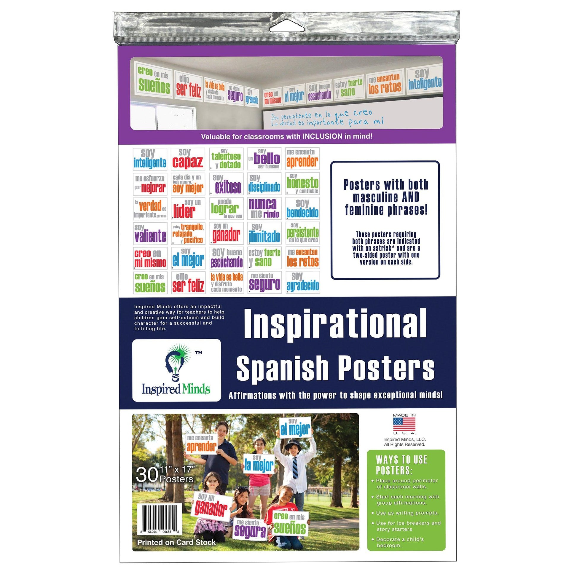 Card Stock Posters, Set of 30, Spanish - Loomini