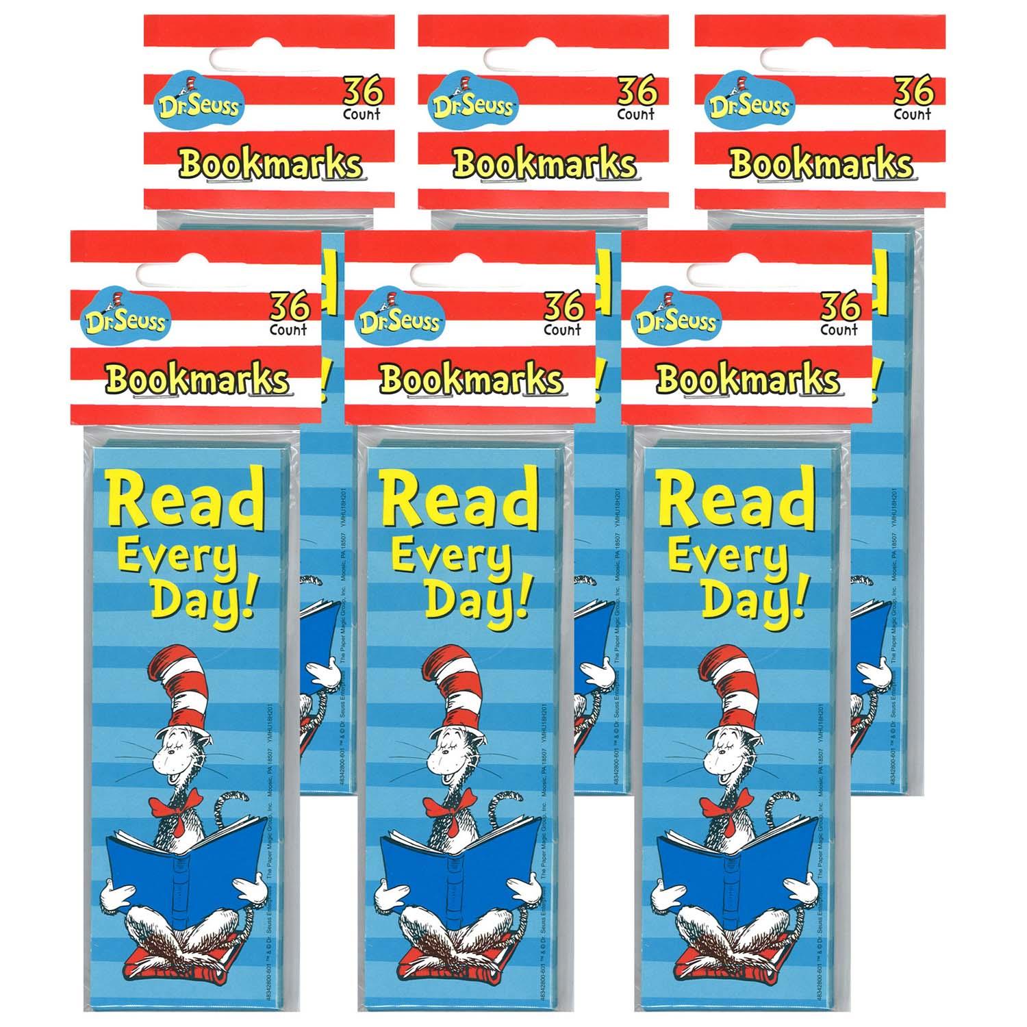 Cat in the Hat™ Read Every Day Bookmarks, 36 Per Pack, 6 Packs - – Loomini