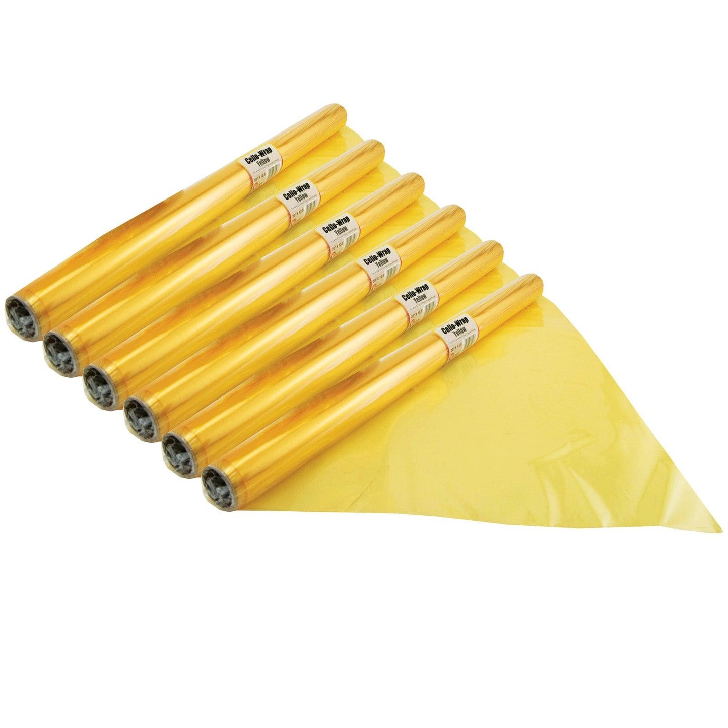 Cello-Wrap™ Roll, Yellow, 20" x 12.5', 6 Rolls - Loomini