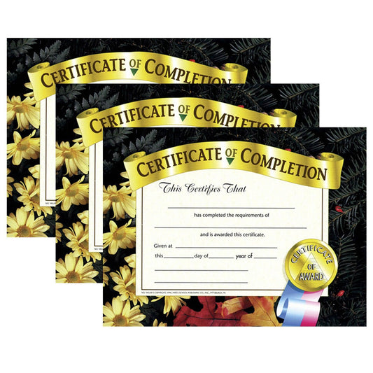 Certificate of Completion, 8.5" x 11", 30 Per Pack, 3 Packs - Loomini