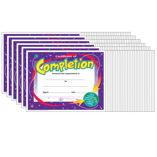 Certificate of Completion Colorful Classics Certificates, 30 Per Pack, 6 Packs - Loomini