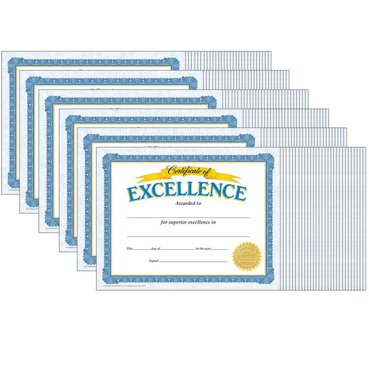 Certificate of Excellence Classic Certificates, 30 Per Pack, 6 Packs - Loomini