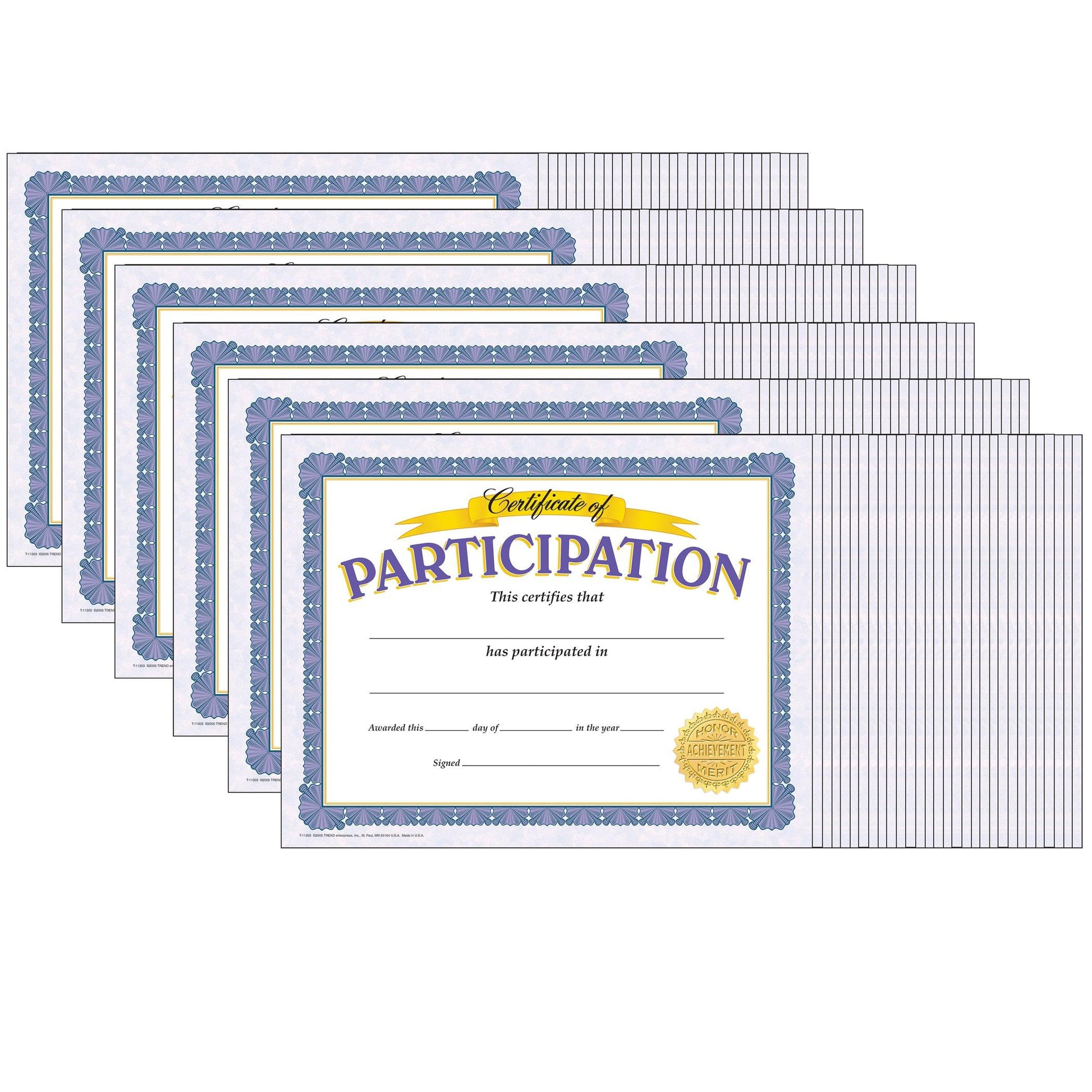 Certificate of Participation Classic Certificates, 30 Per Pack, 6 Packs - Loomini