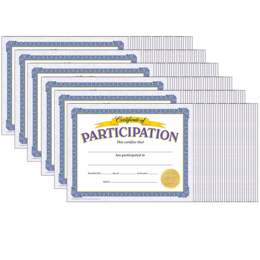 Certificate of Participation Classic Certificates, 30 Per Pack, 6 Packs - Loomini