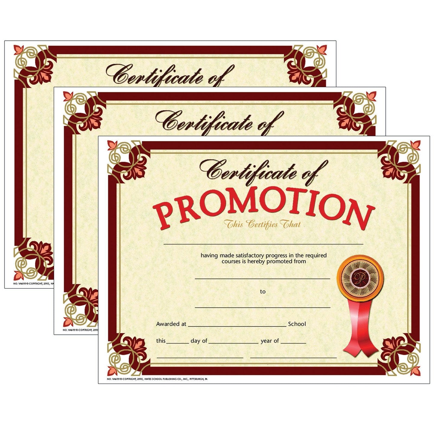 Certificate of Promotion, 8.5" x 11", 30 Per Pack, 3 Packs - Loomini