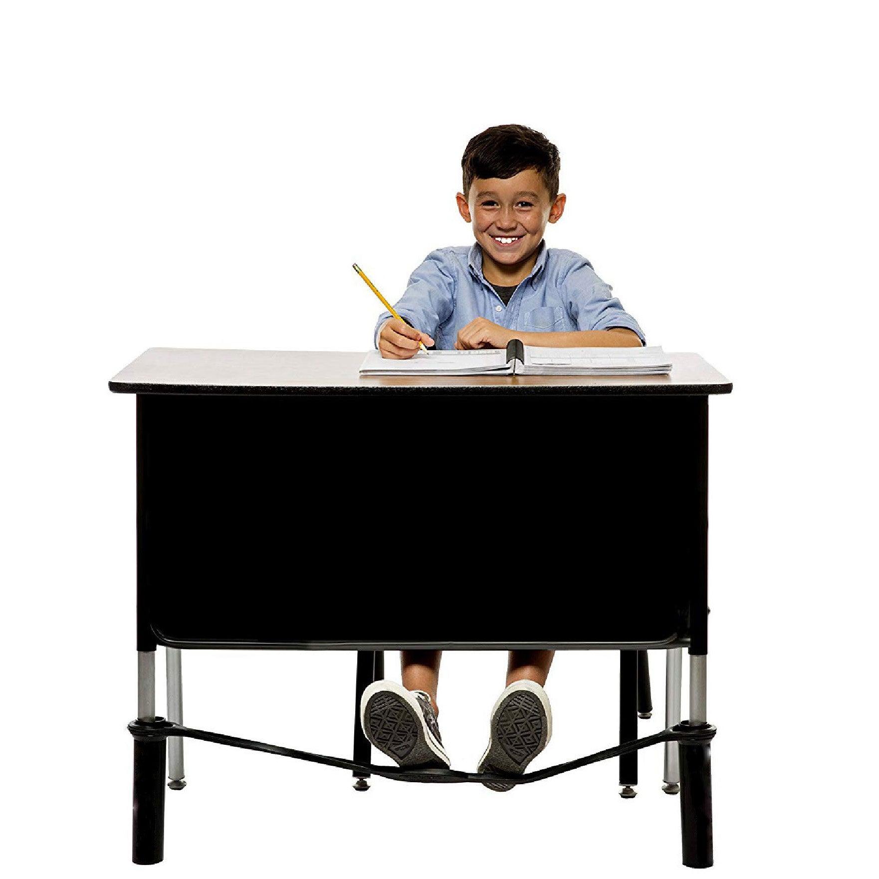 Chair Band for Extra-Wide School Desks, Black Tubes - Loomini