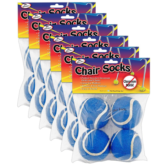 Chair Socks, Blue, 4 Per Pack, 6 Packs - Loomini