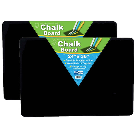 Chalk Board, 24" x 36", Black, Pack of 2 - Loomini