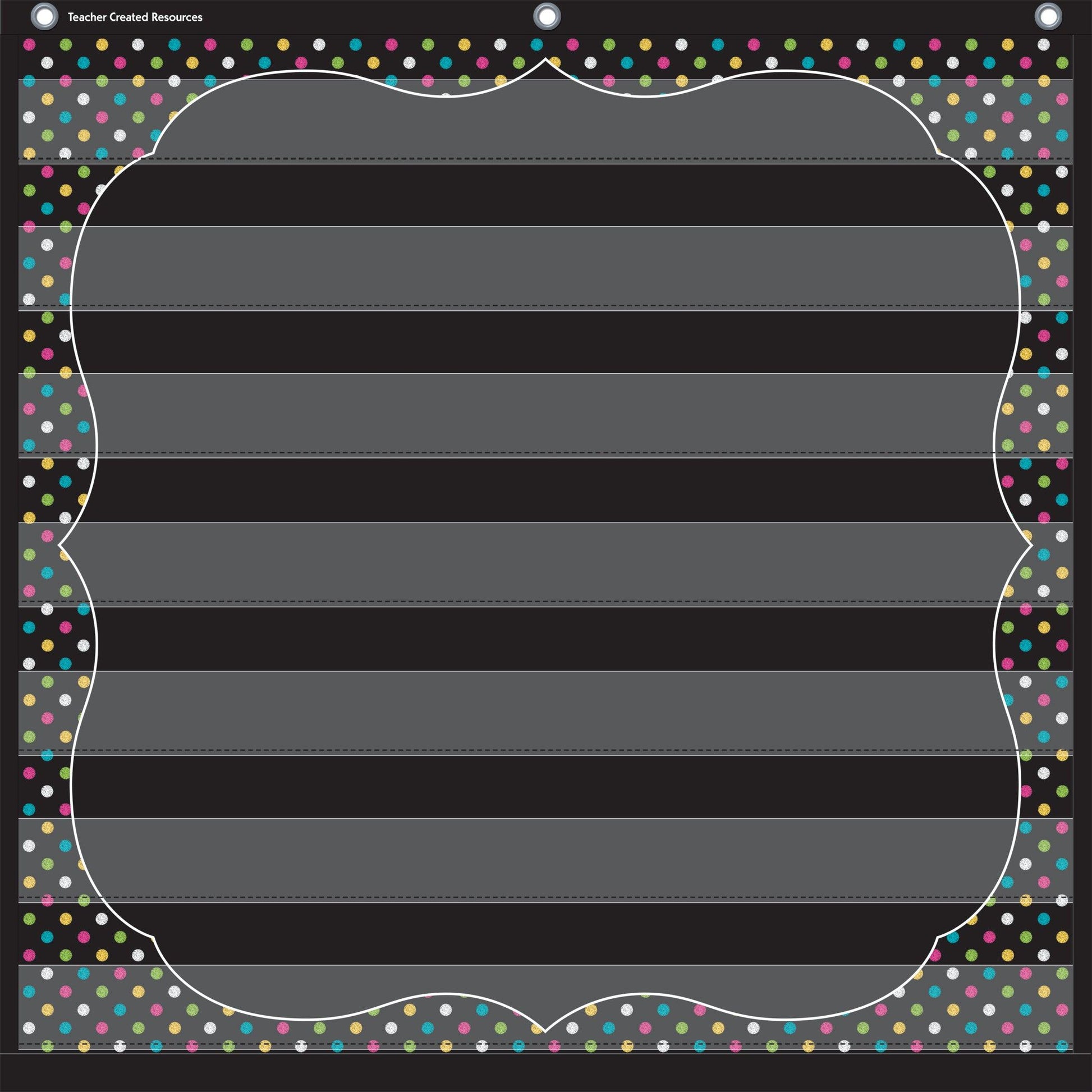 Chalkboard Brights 7 Pocket Chart (28" x 28") - Loomini