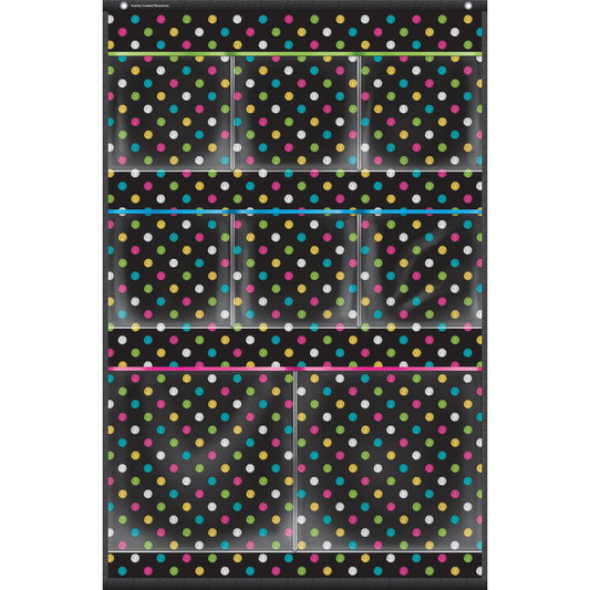 Chalkboard Brights 8 Pocket Small Storage Pocket Chart (15" x 23") - Loomini