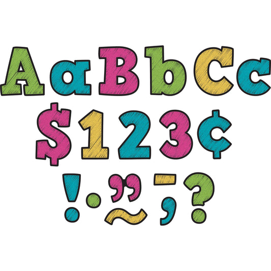 Chalkboard Brights Bold Block 3" Letters, 443 Characters Per Pack, 3 Packs - Loomini