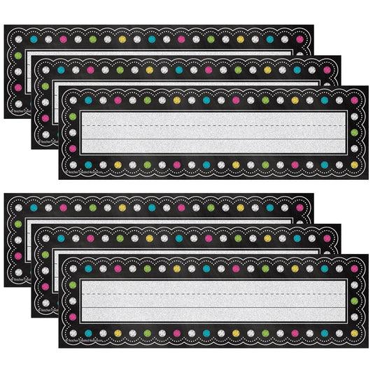 Chalkboard Brights Flat Name Plates, 36 Per Pack, 6 Packs - Loomini