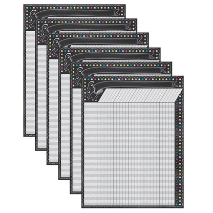 Chalkboard Brights Incentive Chart, Pack of 6 - Loomini