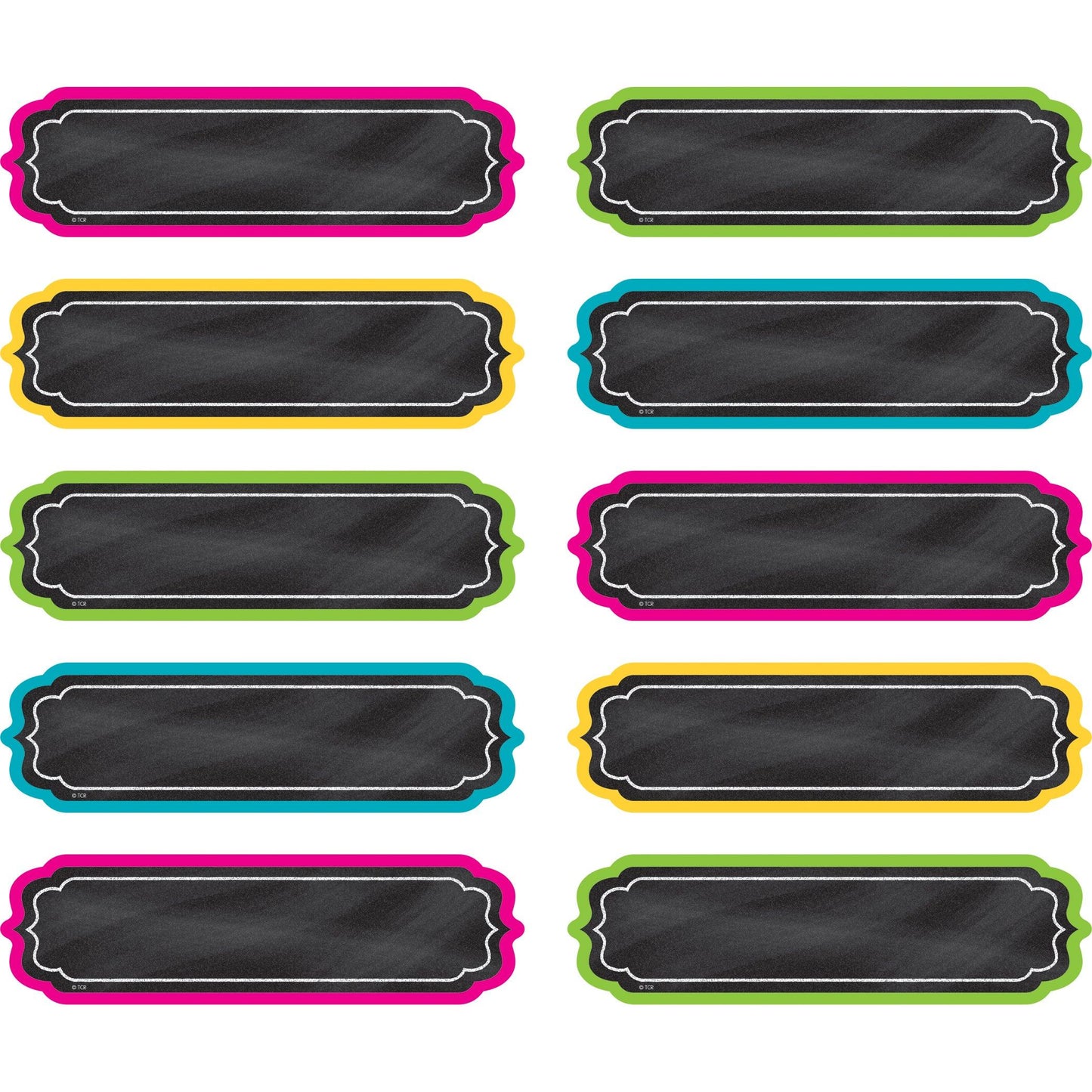 Chalkboard Brights Labels, Non-Adhesive, 30 Per Pack, 3 Packs - Loomini